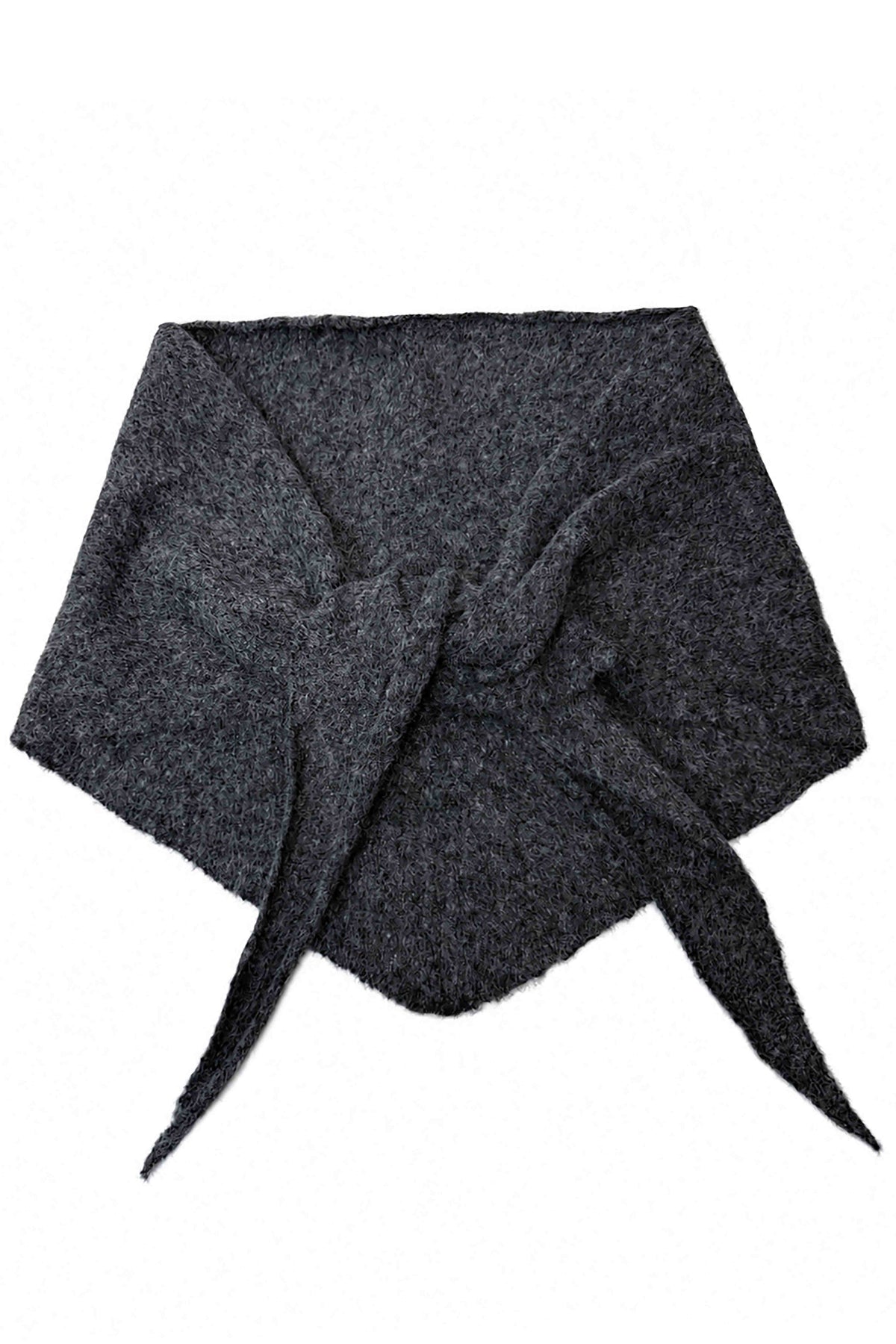 Soft Wool Blend Knitted Triangle Scarf Shawl