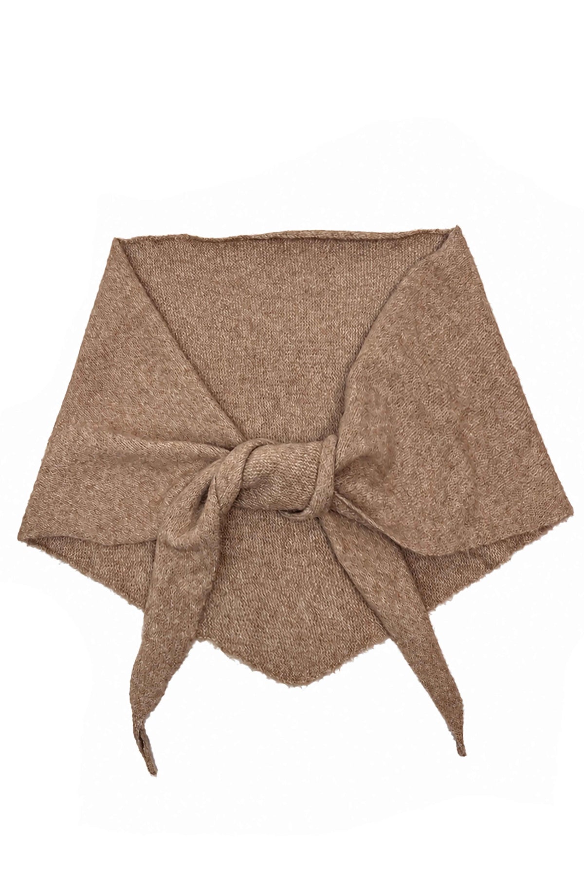 Soft Wool Blend Knitted Triangle Scarf Shawl