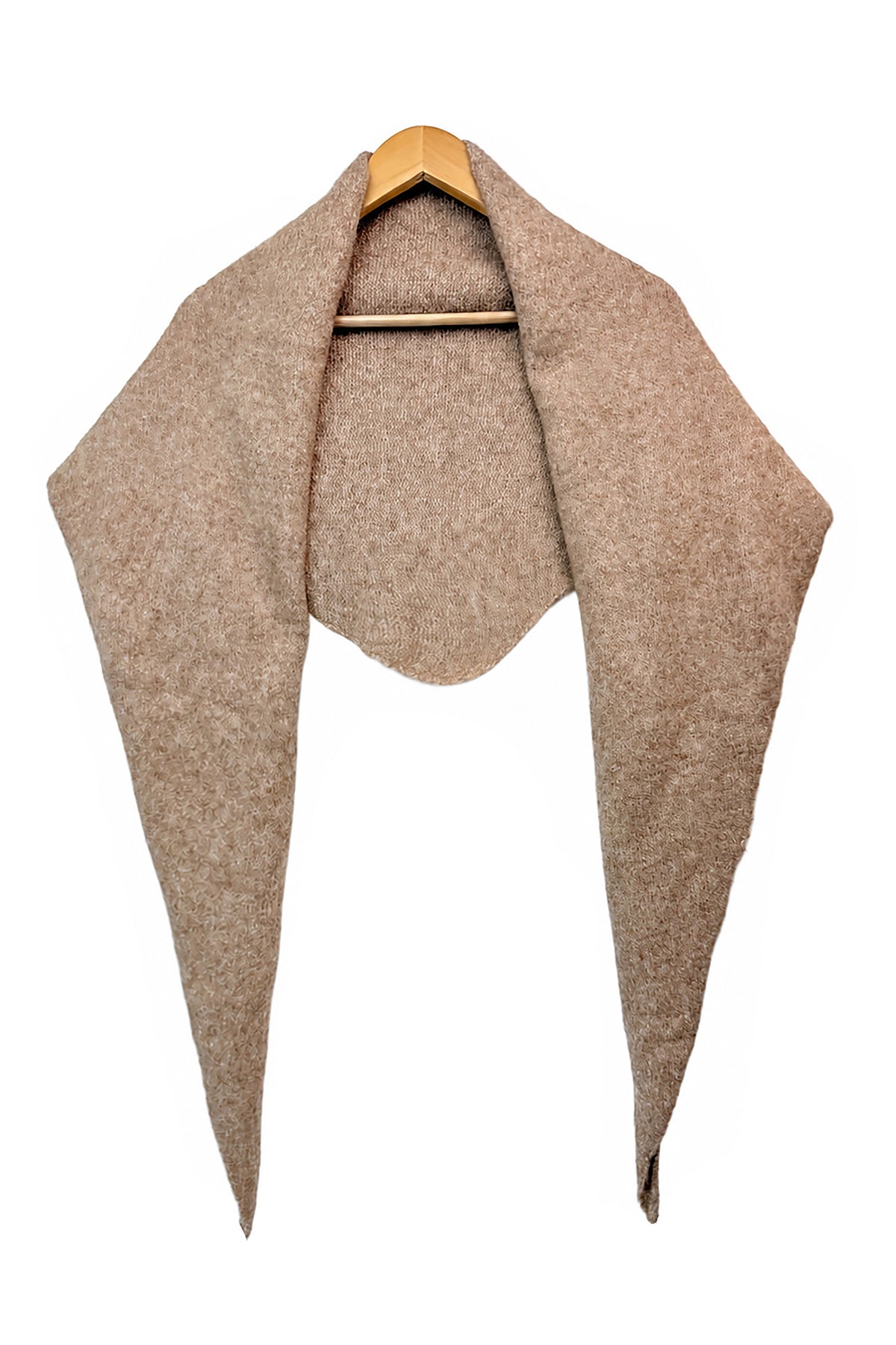 Soft Wool Blend Knitted Triangle Scarf Shawl