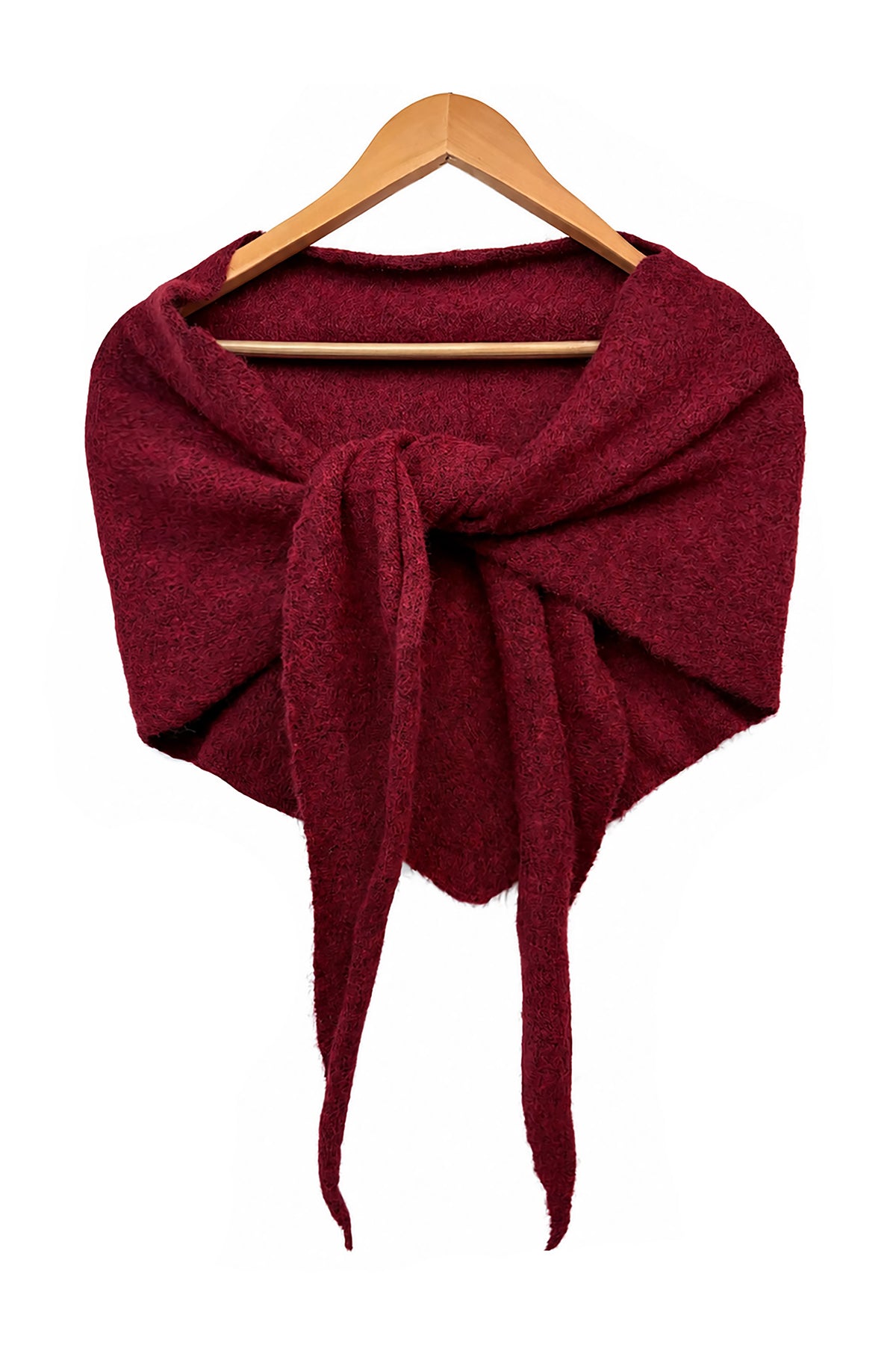 Soft Wool Blend Knitted Triangle Scarf Shawl