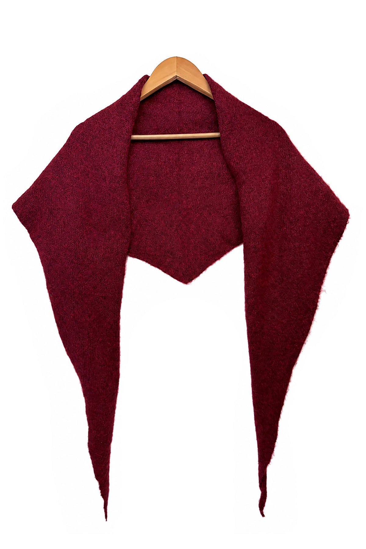 Soft Wool Blend Knitted Triangle Scarf Shawl