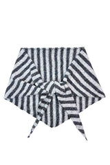 Striped Wool Blend Knitted Triangle Scarf Shawl