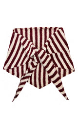 Striped Wool Blend Knitted Triangle Scarf Shawl
