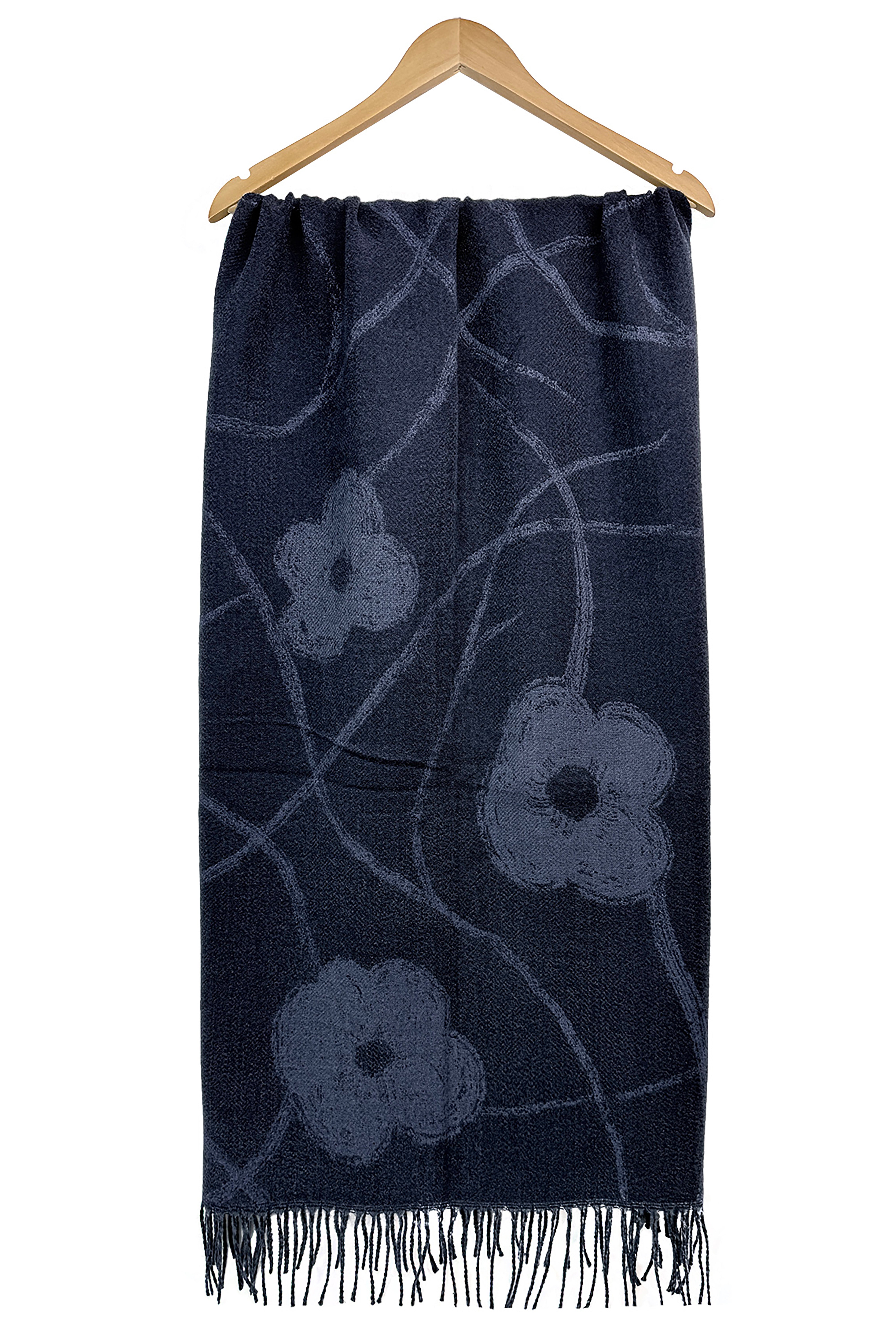 Women’s Floral Print Tassel Scarf