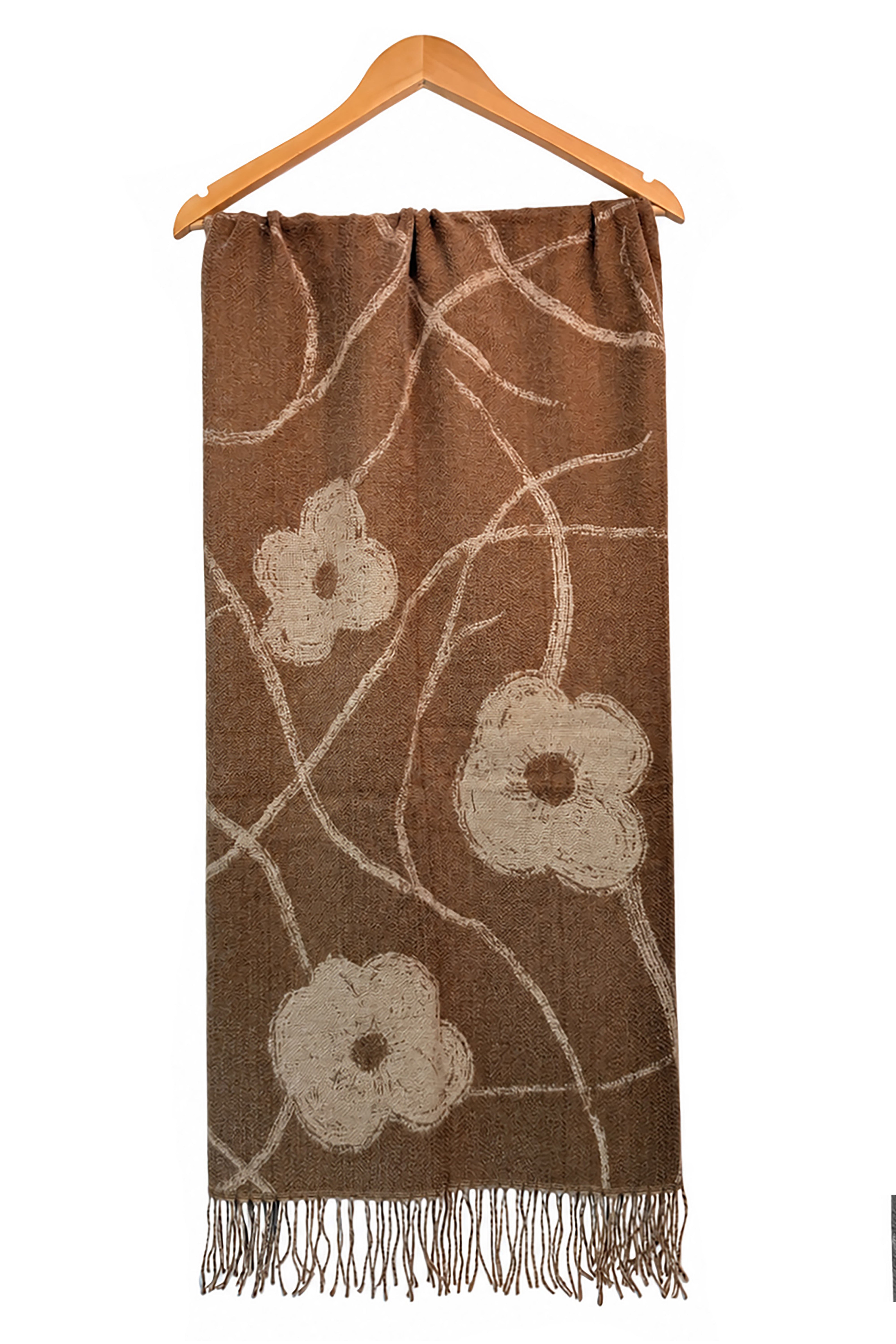 Women’s Floral Print Tassel Scarf
