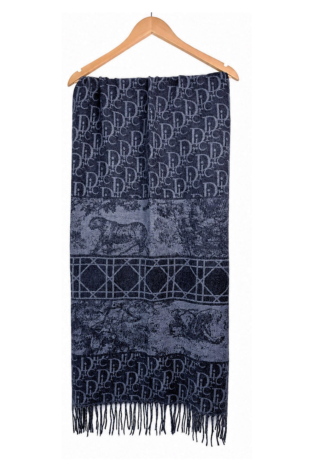 Women’s Heritage Animal & Monogram Print Fringed Scarf