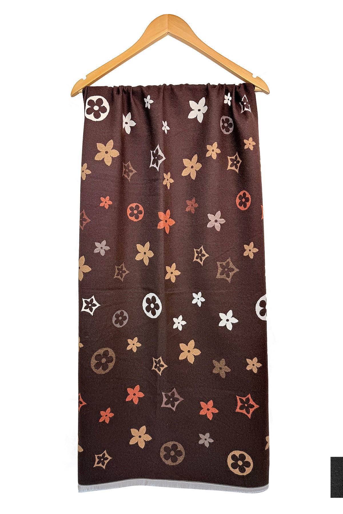 Women’s Reversible Floral Print Scarf – Soft Lightweight Fringed Wrap