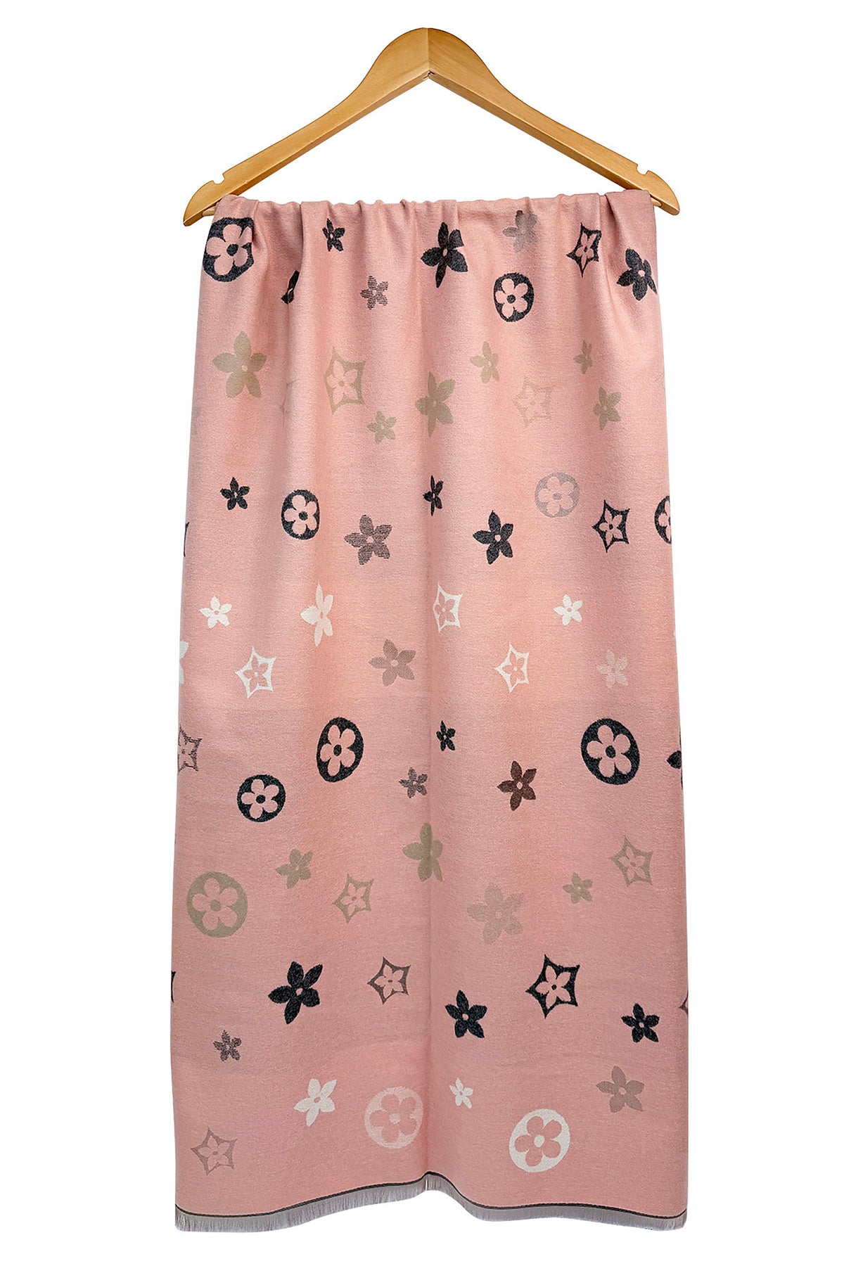 Women’s Reversible Floral Print Scarf – Soft Lightweight Fringed Wrap