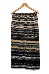 Women’s Abstract Stripe Print Scarf – Soft Lightweight Fringed Wrap
