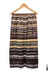 Women’s Abstract Stripe Print Scarf – Soft Lightweight Fringed Wrap