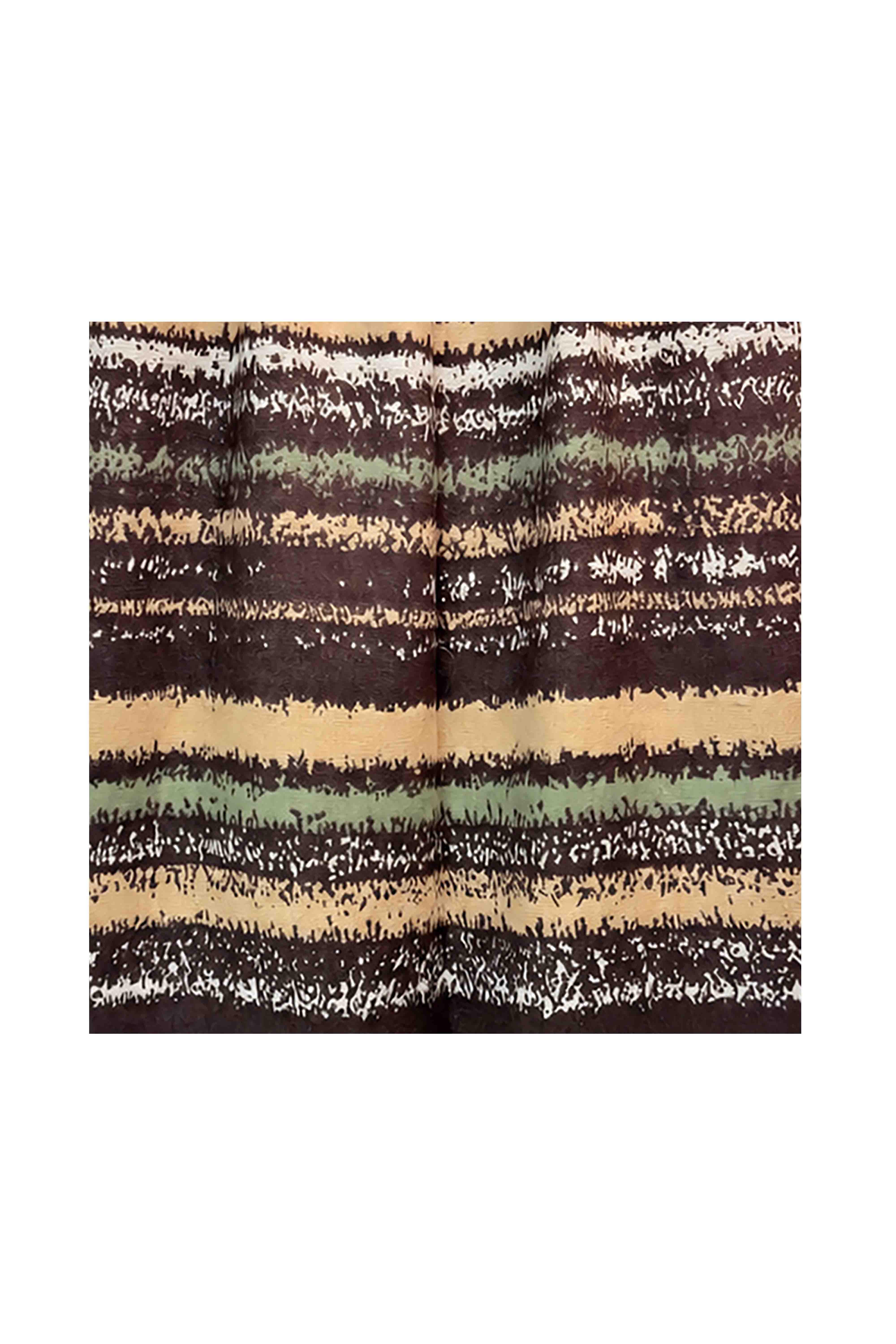 Women’s Abstract Stripe Print Scarf – Soft Lightweight Fringed Wrap