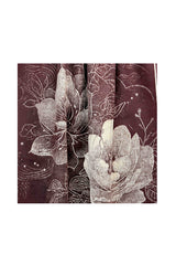 Women’s Botanical Floral Reversible Scarf with Fringed Trim