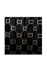 Women’s Reversible Monogram Pattern Scarf with Fringed Trim