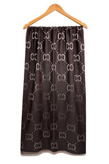Women’s Reversible Monogram Pattern Scarf with Fringed Trim