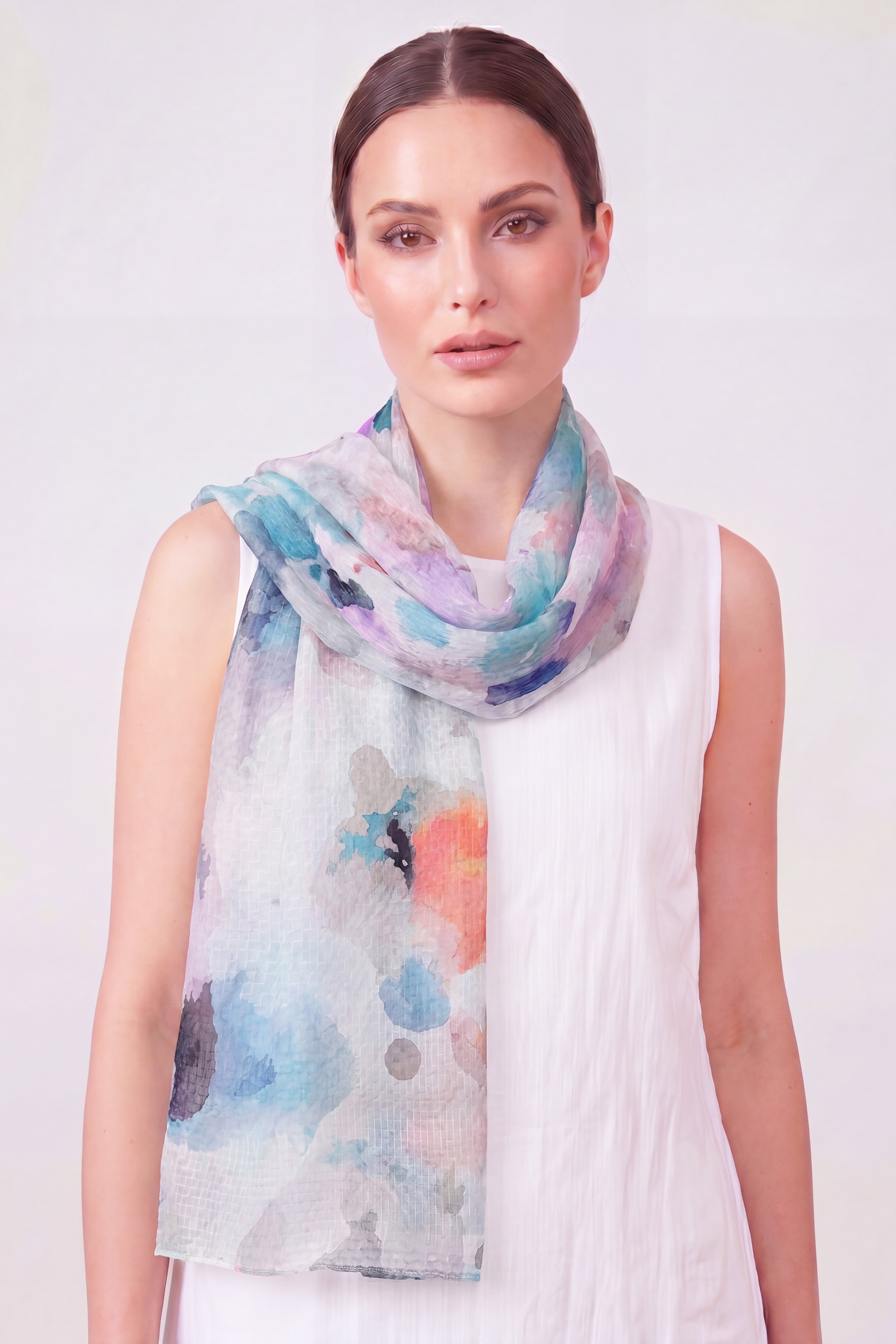 Abstract Watercolour Print Scarf