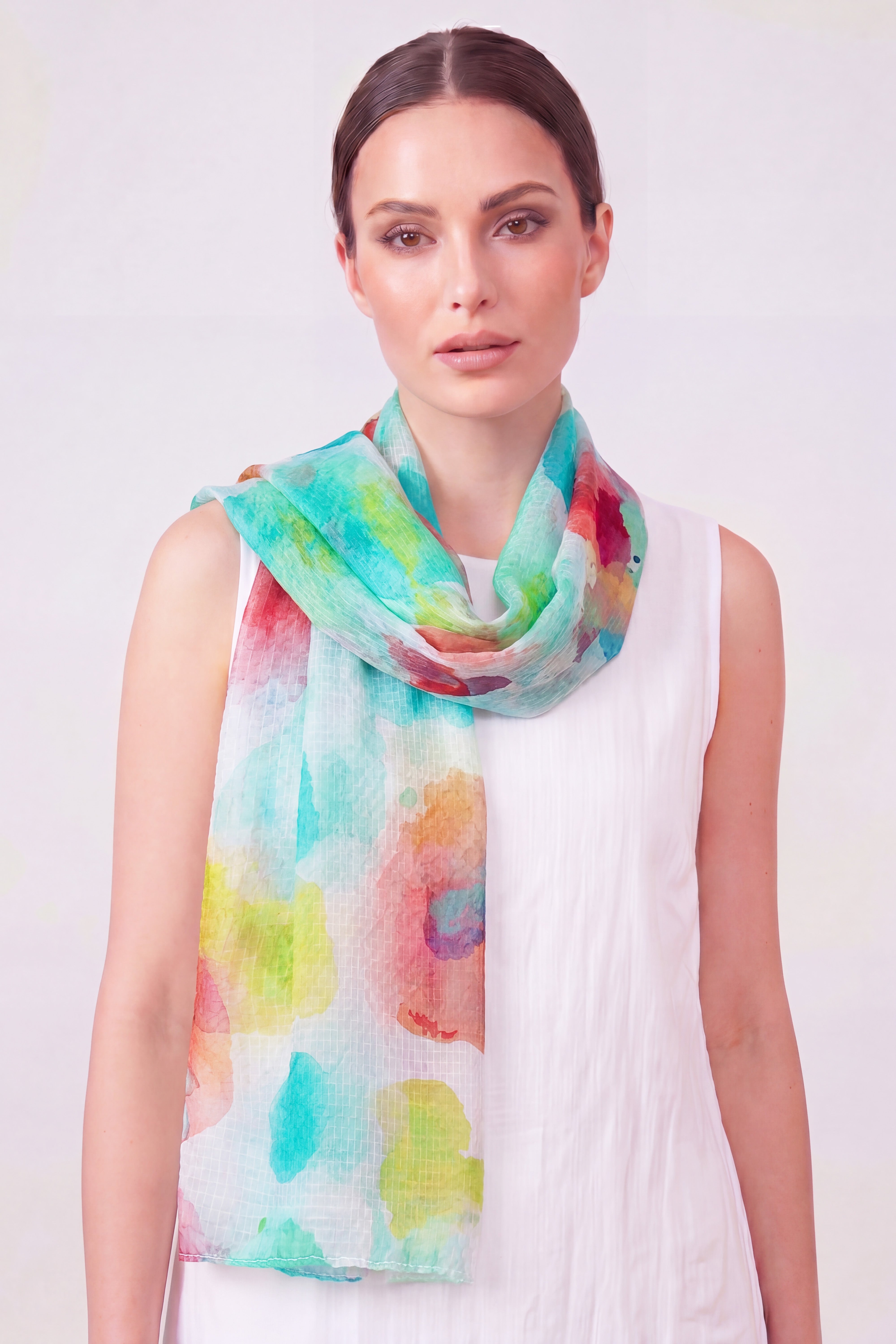 Abstract Watercolour Print Scarf