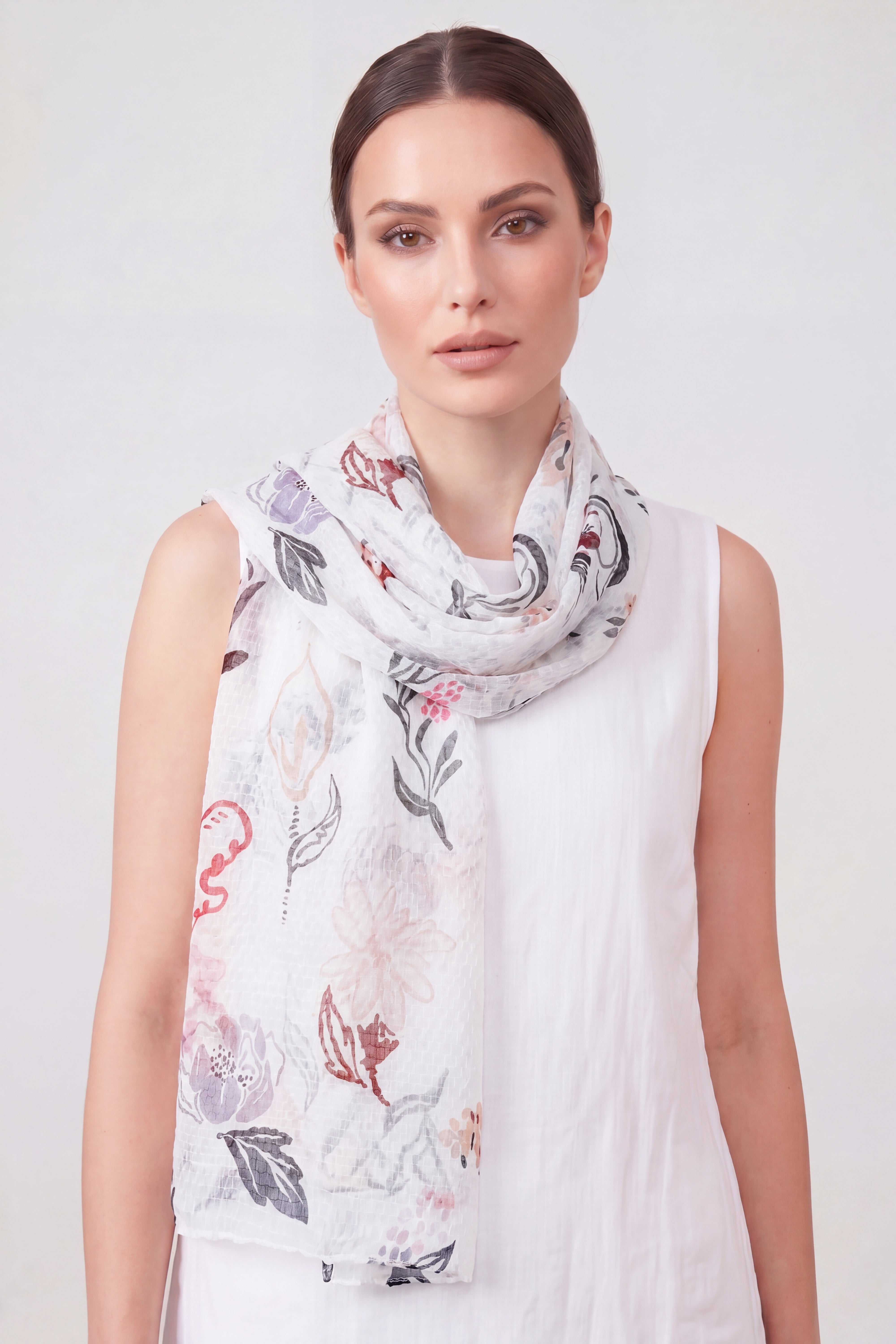 Watercolour BotanicalPrint Scarf