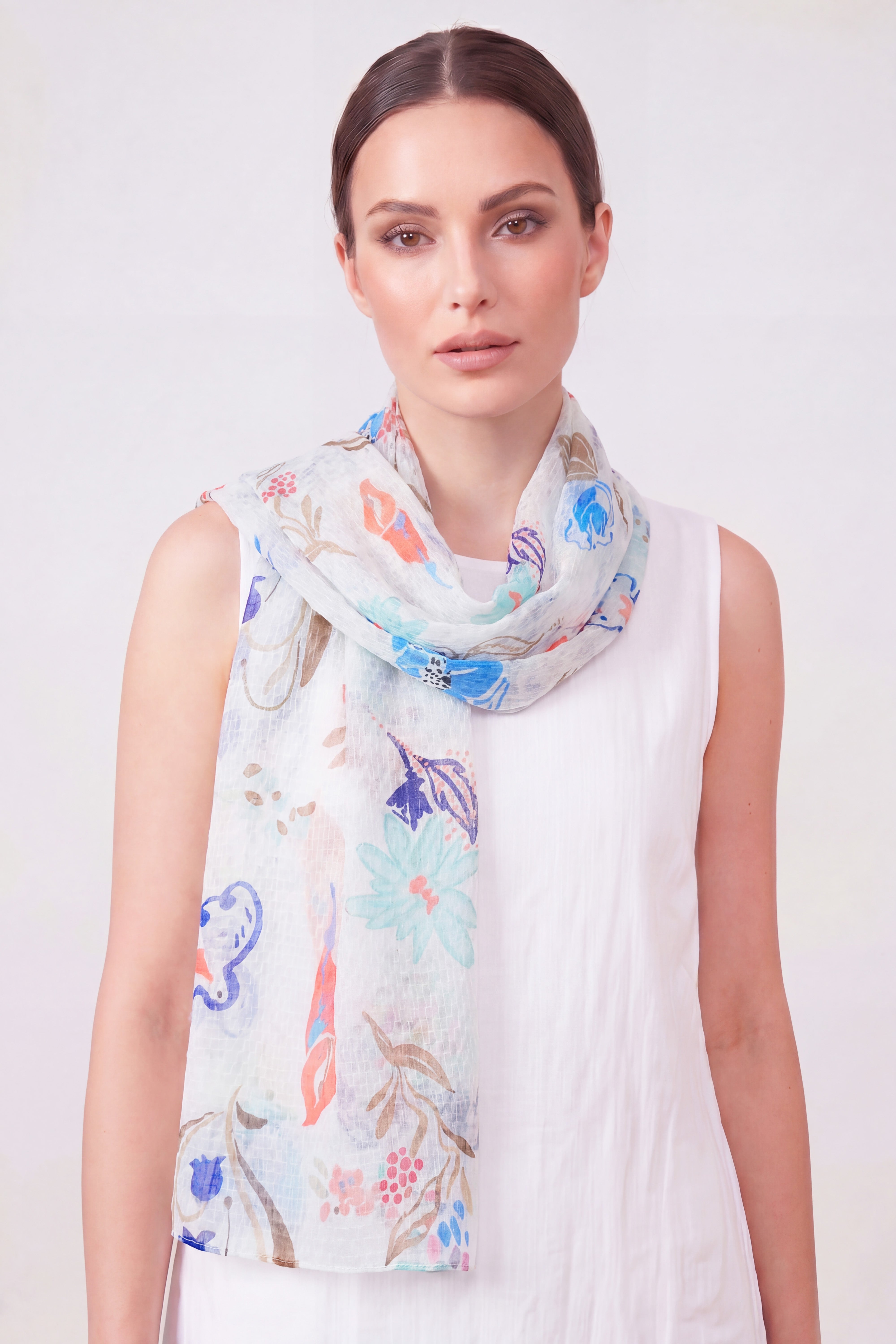 Watercolour BotanicalPrint Scarf