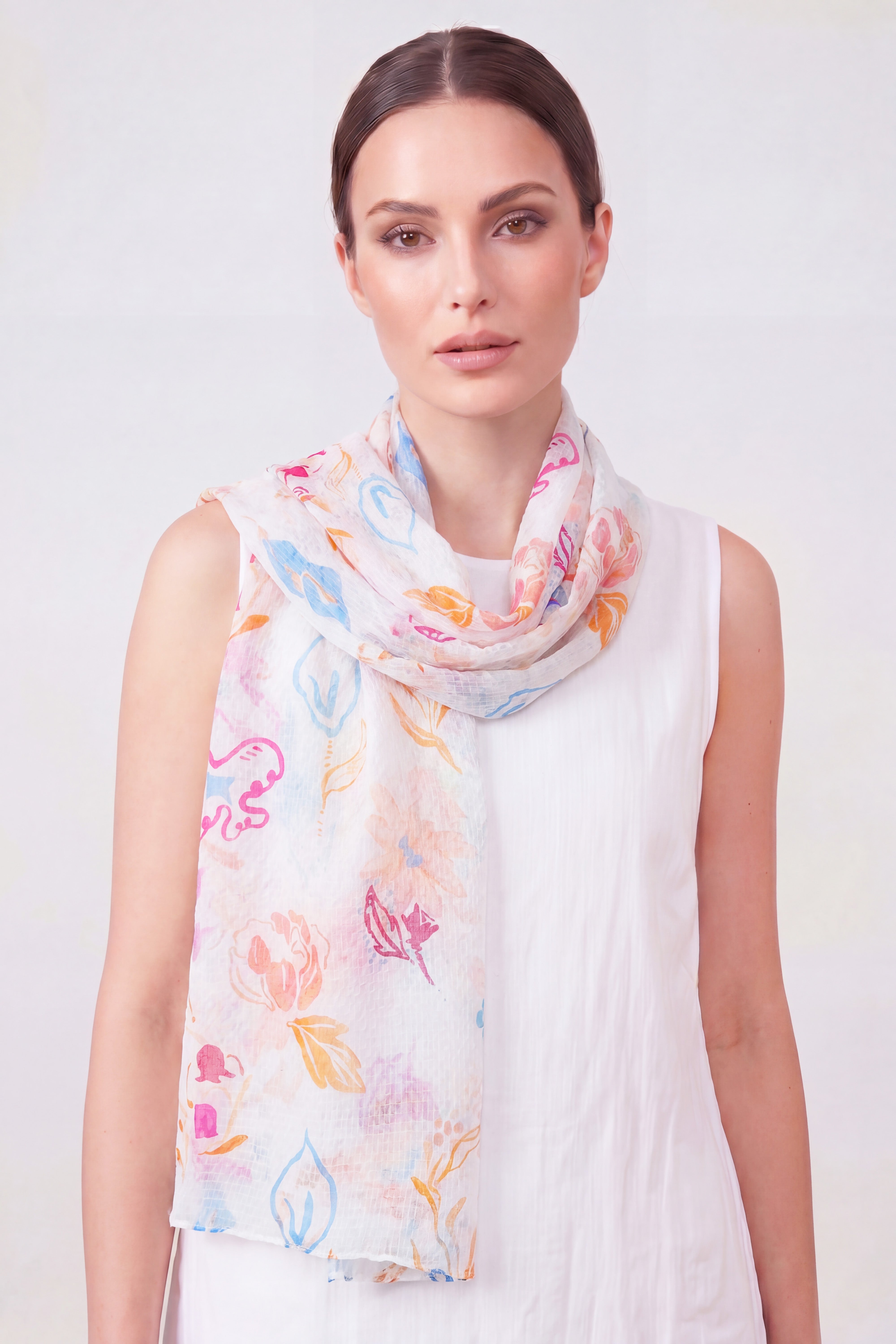 Watercolour BotanicalPrint Scarf