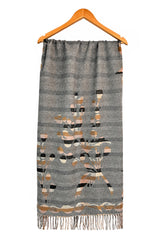 Women’s Abstract Floral & Stripe Tassel Scarf