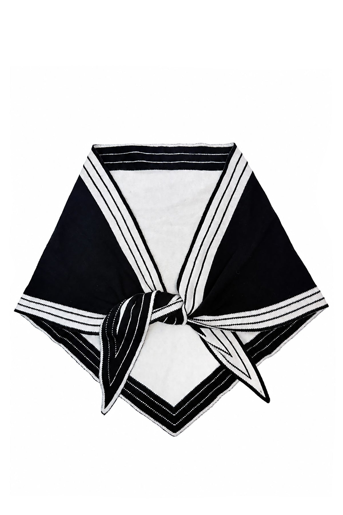 Women’s Striped Border Knitted Triangle Scarf