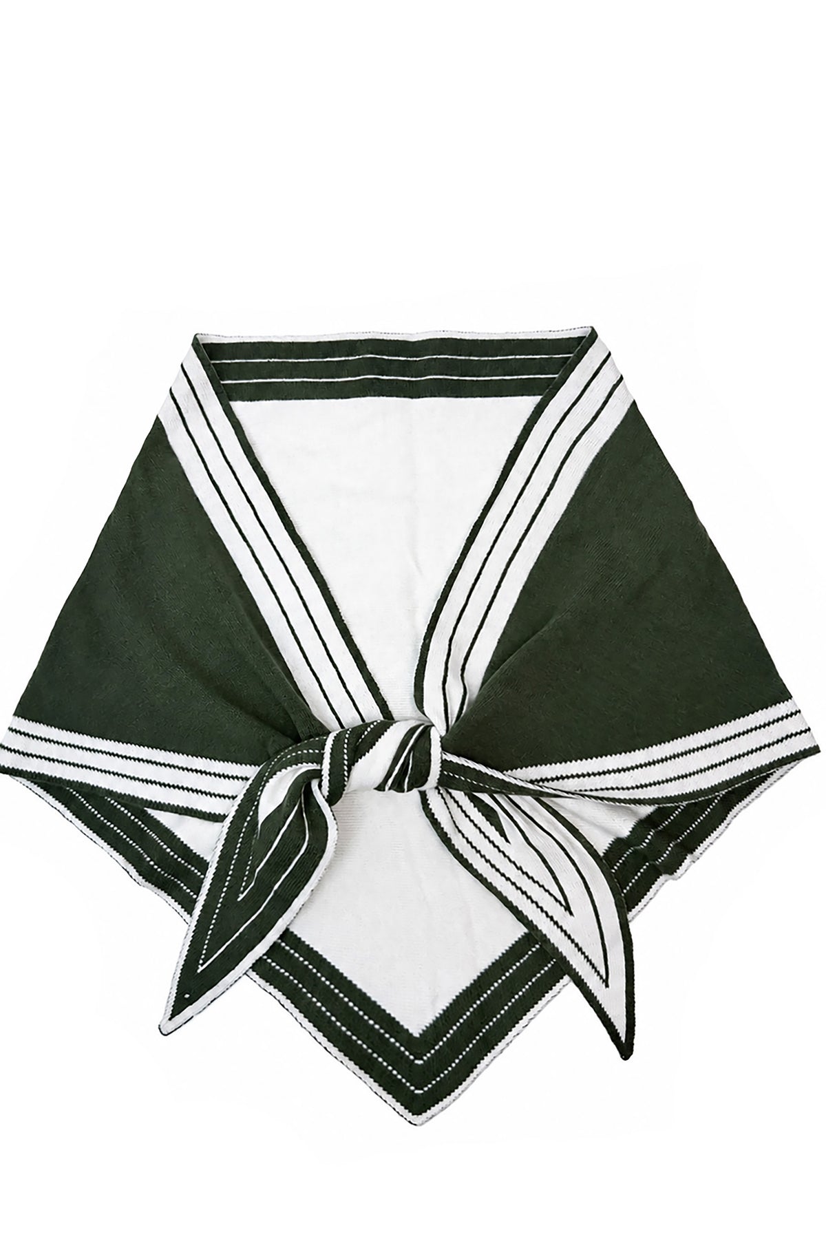 Women’s Striped Border Knitted Triangle Scarf