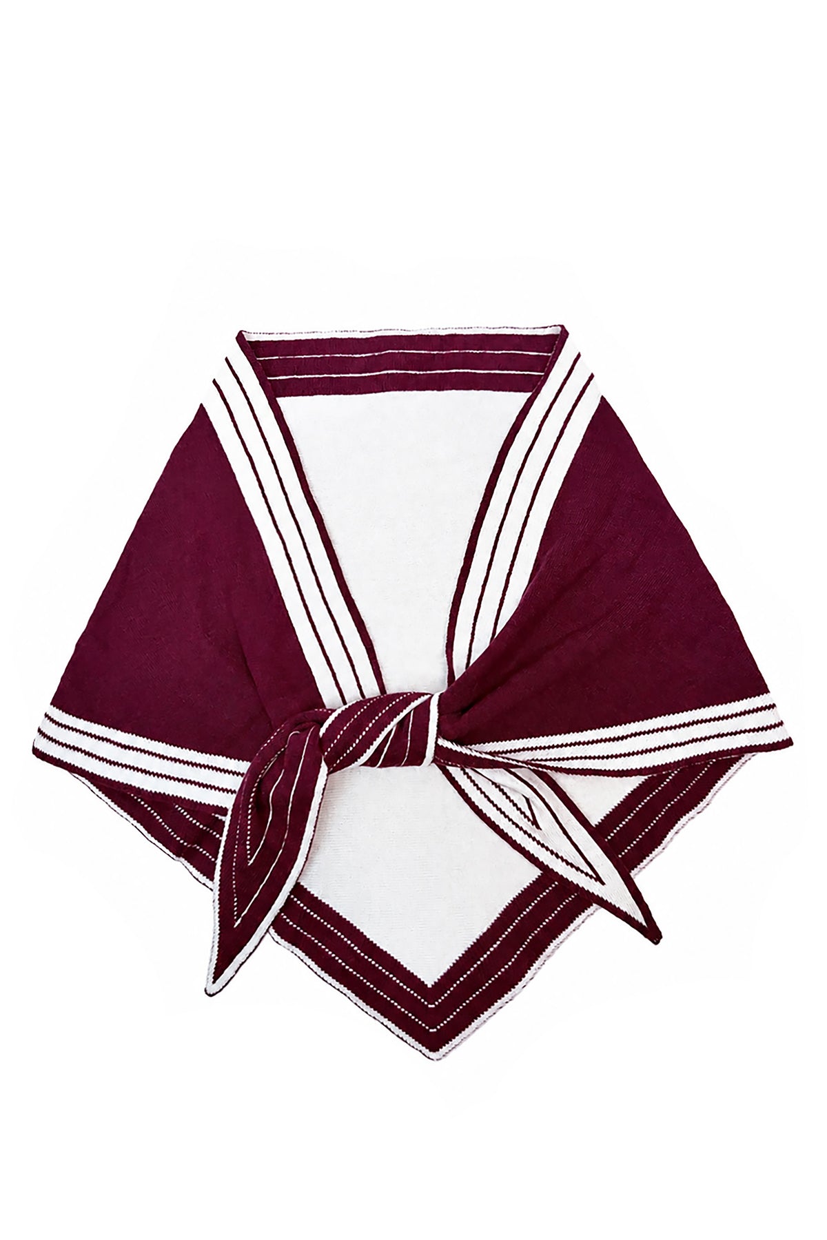 Women’s Striped Border Knitted Triangle Scarf
