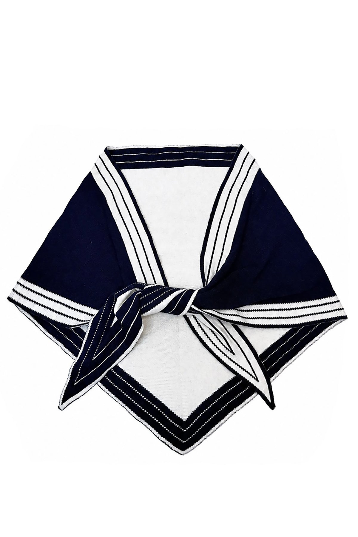 Women’s Striped Border Knitted Triangle Scarf