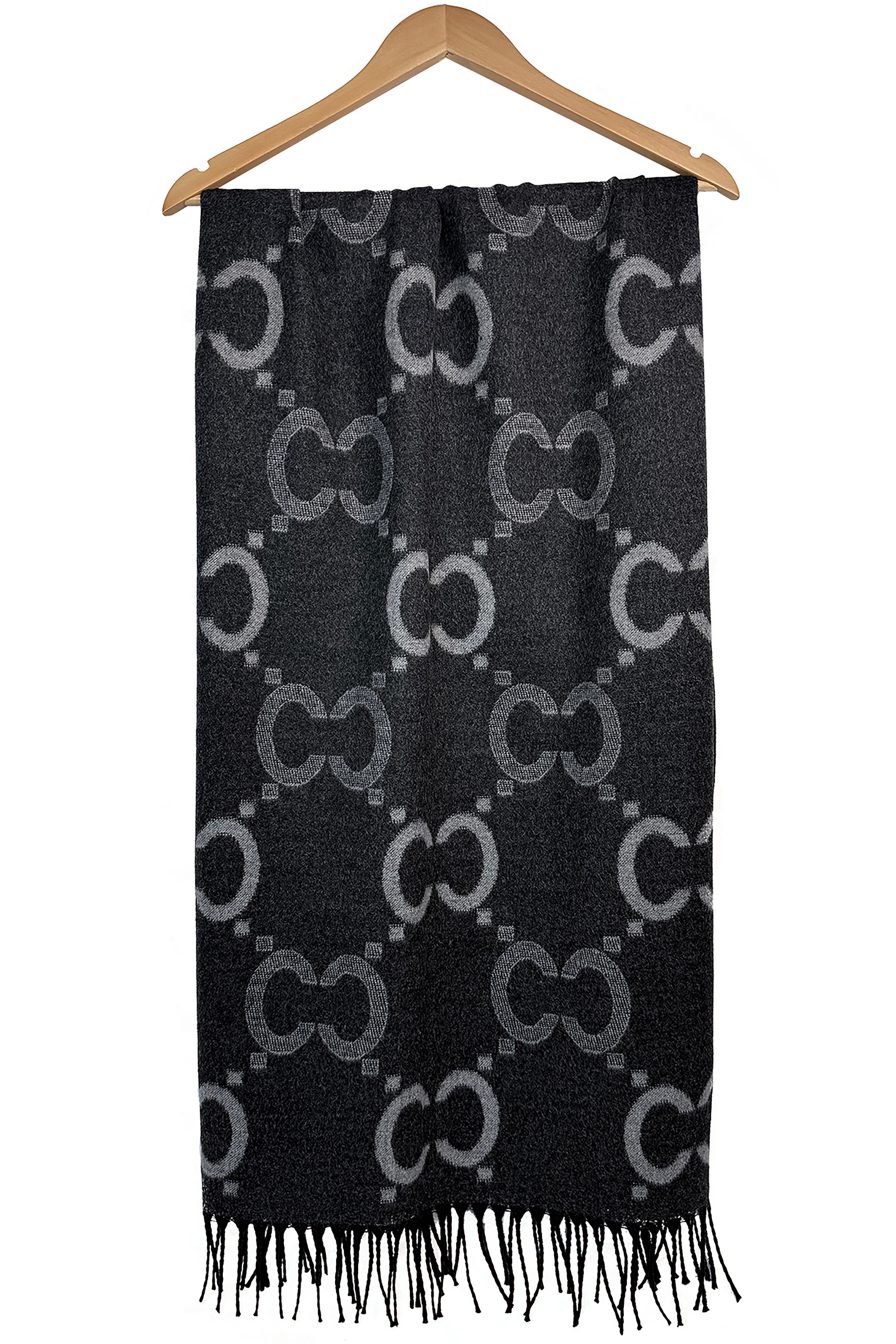 Women’s All-Over Geometric Print Reversible Fringed Scarf