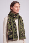 Women's Reversible Leopard Print Fringed Scarf Wrap