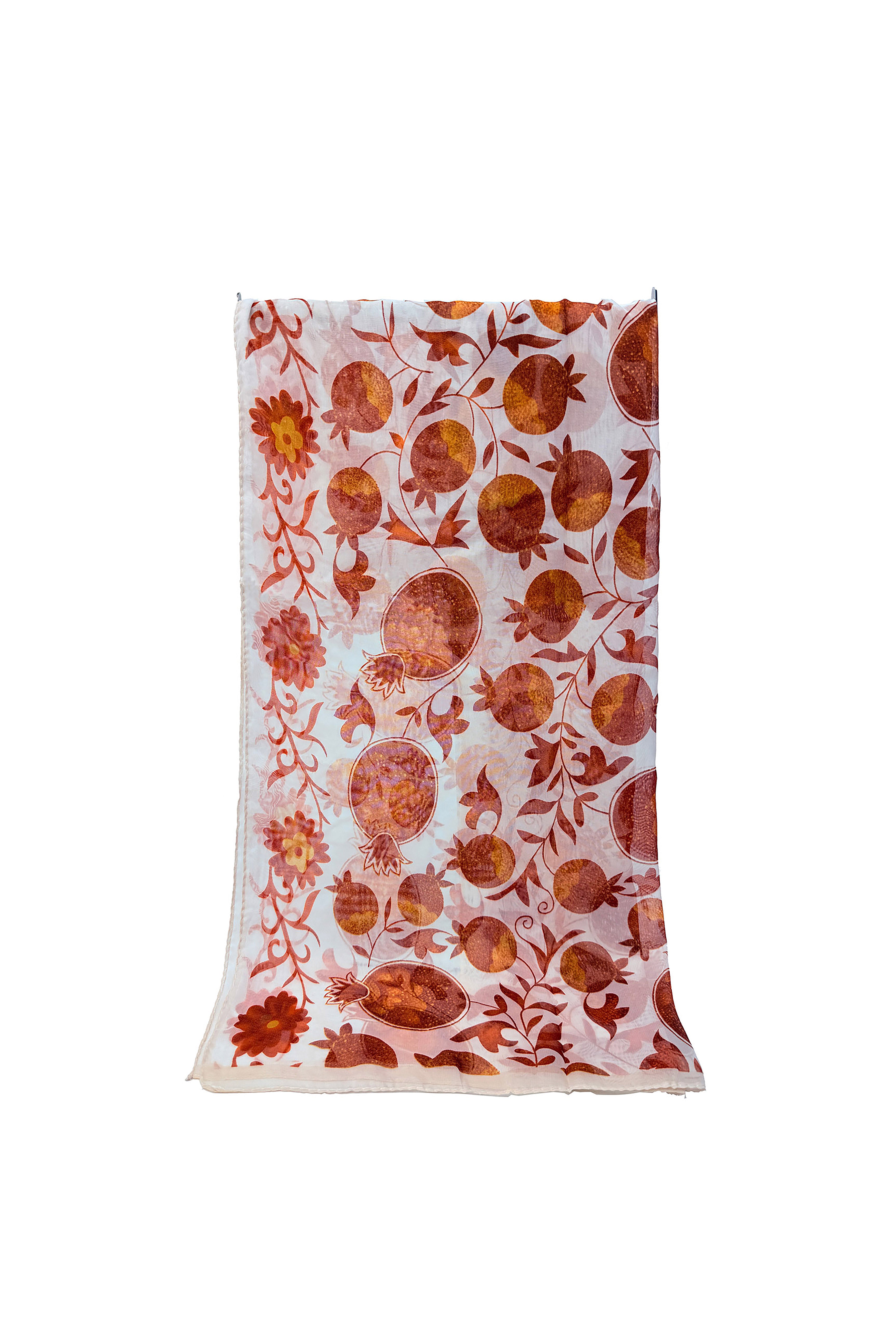 Pomegranate Print Chiffon Scarf