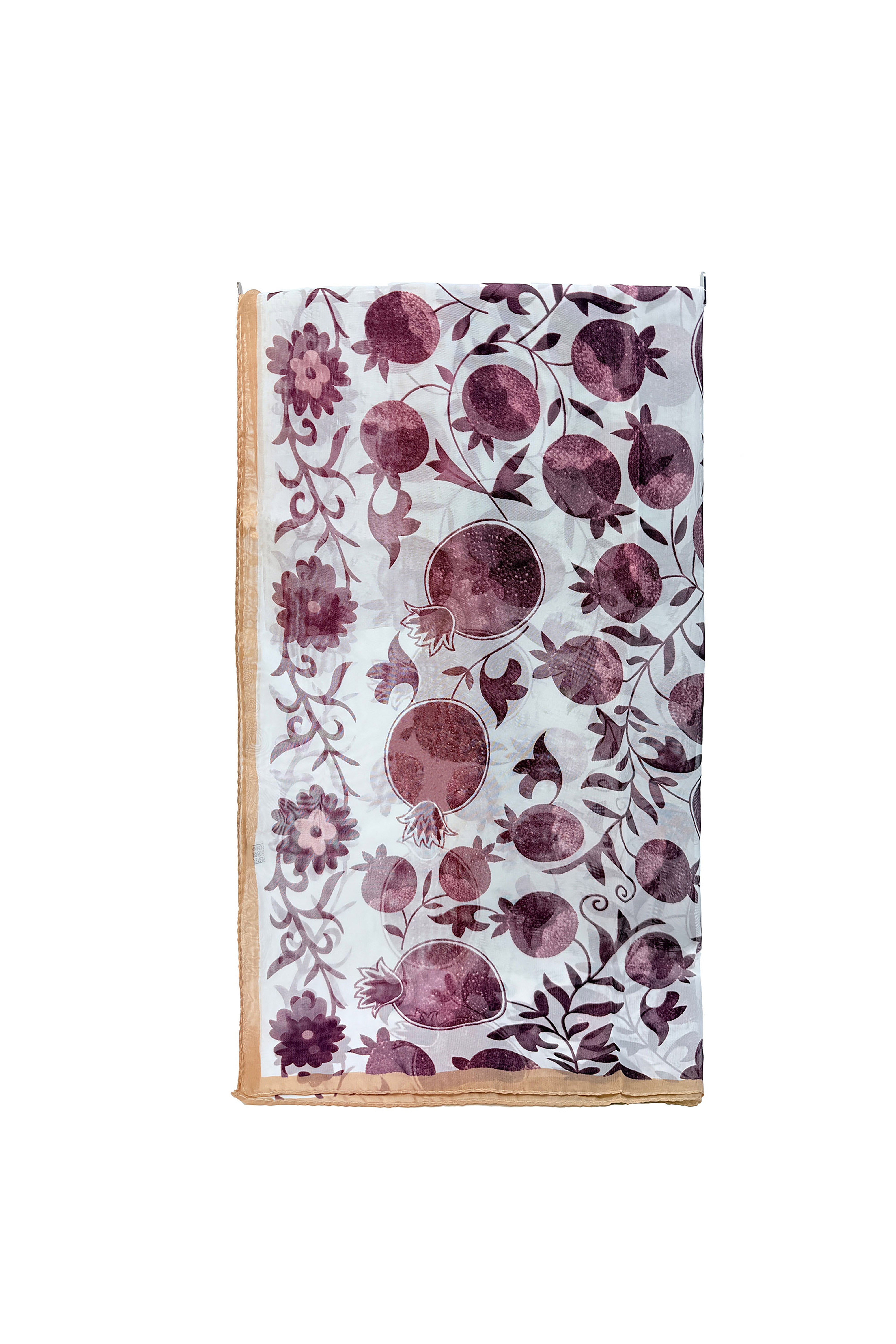 Pomegranate Print Chiffon Scarf