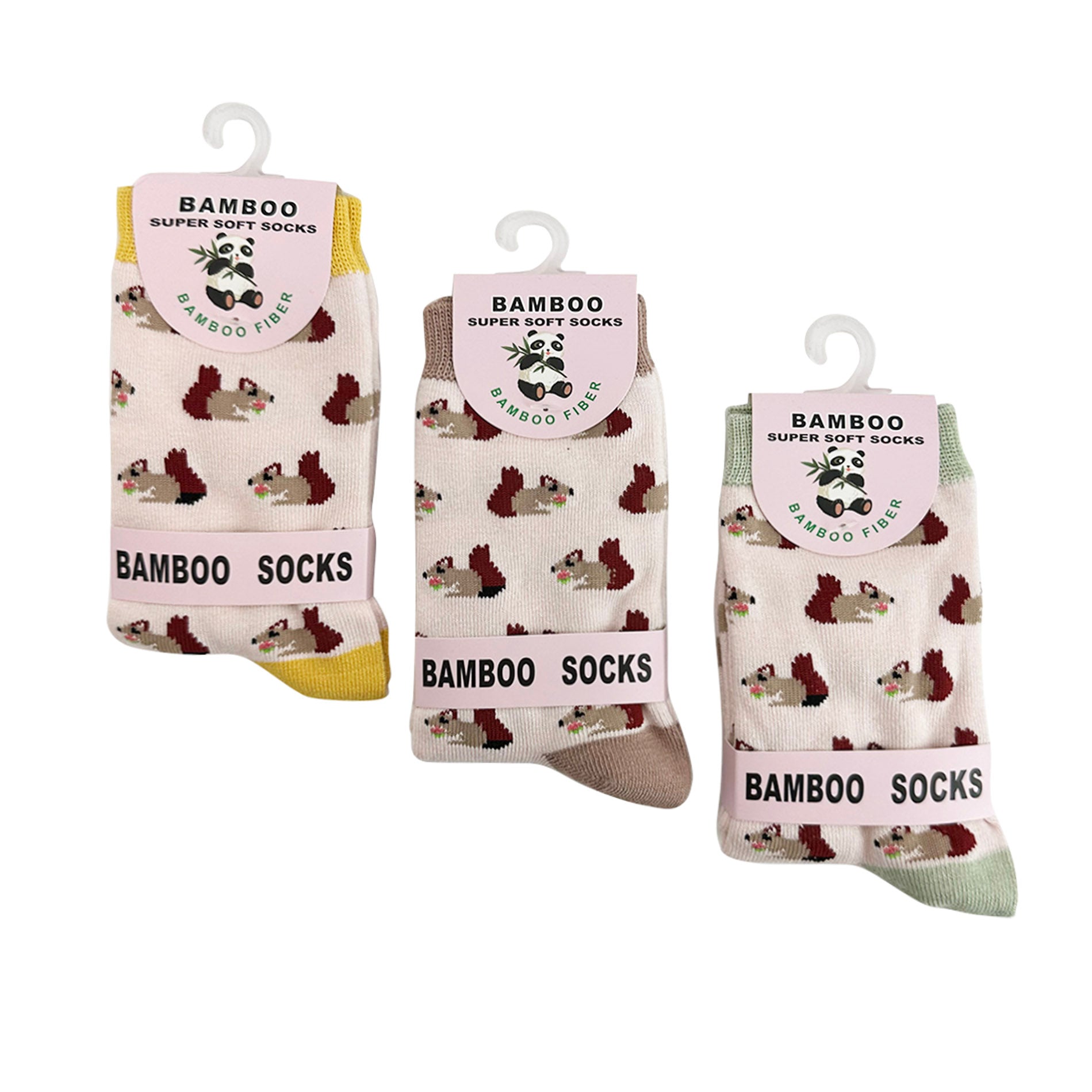 Women’s Bamboo Squirrel Socks – 3 Pack with Gift Box