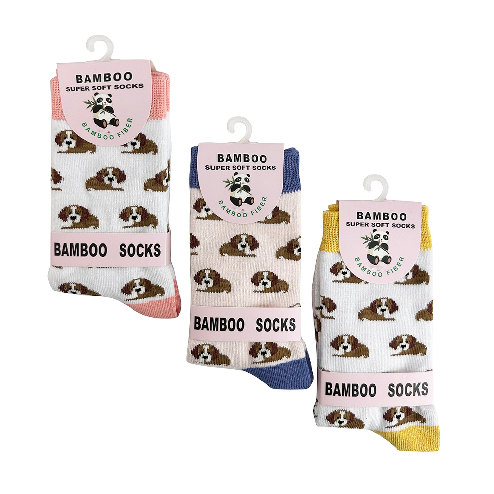 Women’s Bamboo Dog Print Socks – 3 Pack with Gift Box