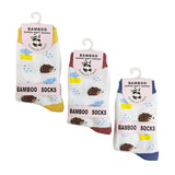 Women’s Bamboo Hedgehog Print Socks – 3 Pack with Gift Box