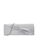 Luxury Satin Twist Knot Evening Clutch Bag with Detachable Chain