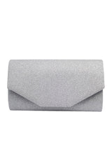 Glitter Envelope Clutch Bag with Gold /Silver Chain Strap