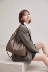 Women’s Classic Soft Hobo Shoulder Bag with Detachable Crossbody Strap