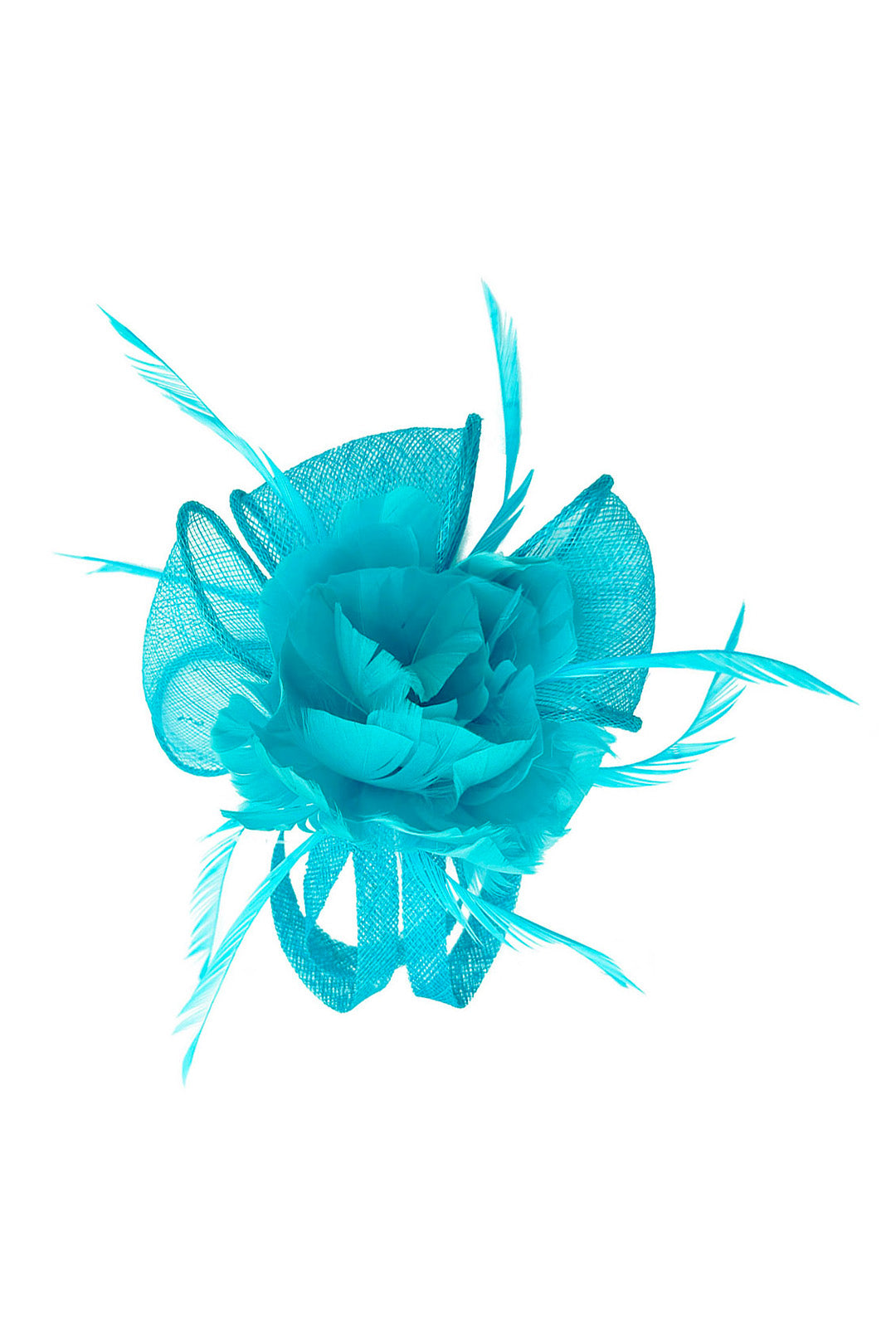 Feather & Mesh Flower Fascinator with clip and hair band