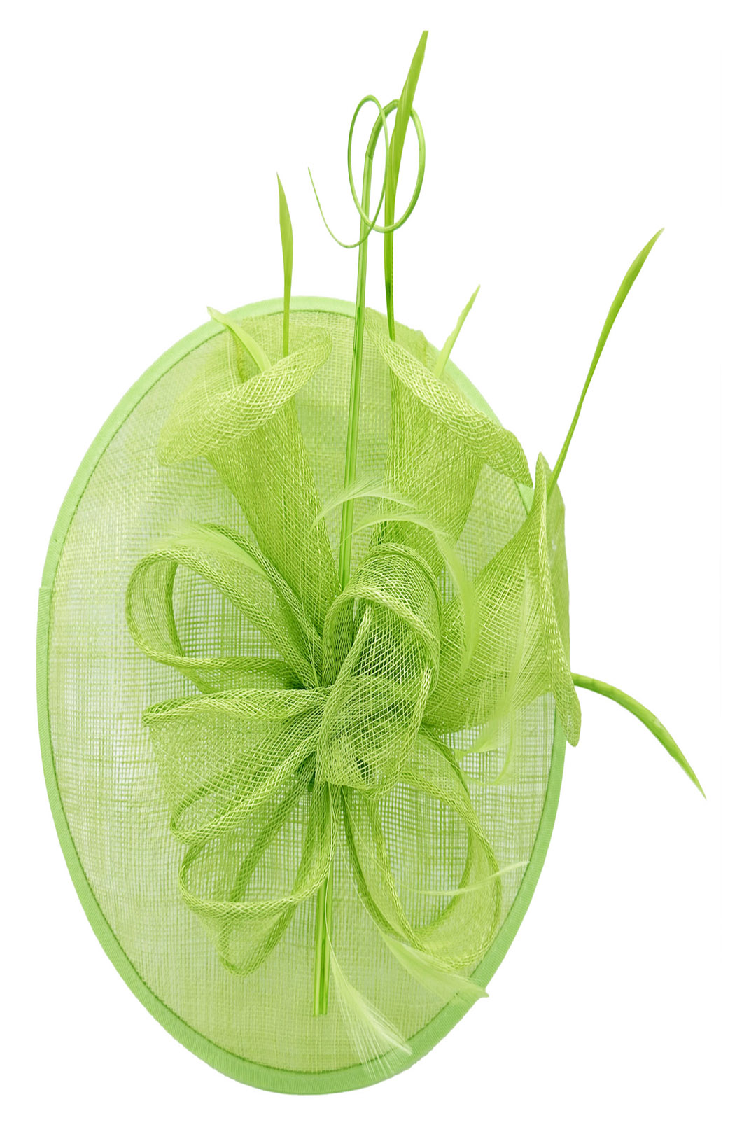 Statement Disc Fascinator with Petunia Flower and Feather Trim