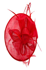 Statement Disc Fascinator with Petunia Flower and Feather Trim
