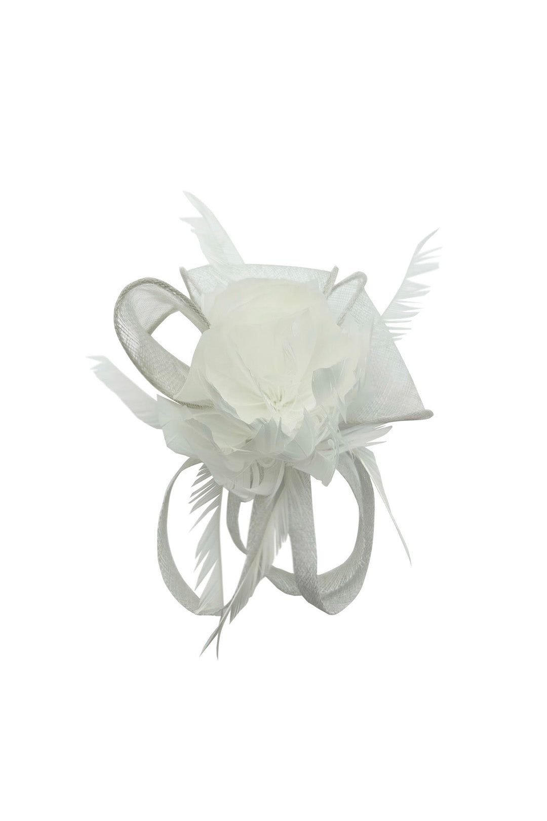 Feather & Mesh Flower Fascinator with clip and hair band