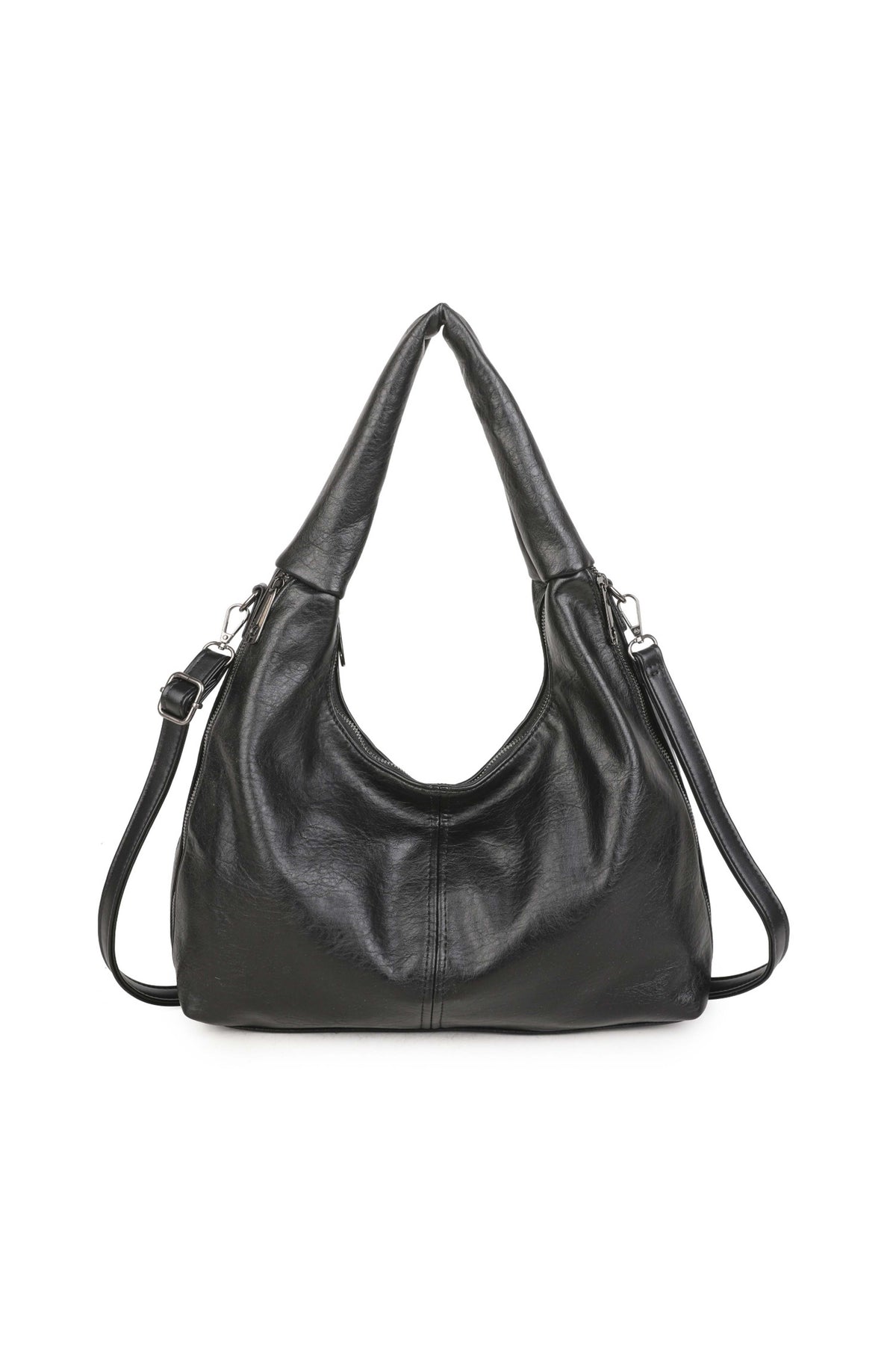 Women’s Classic Soft Hobo Shoulder Bag with Detachable Crossbody Strap