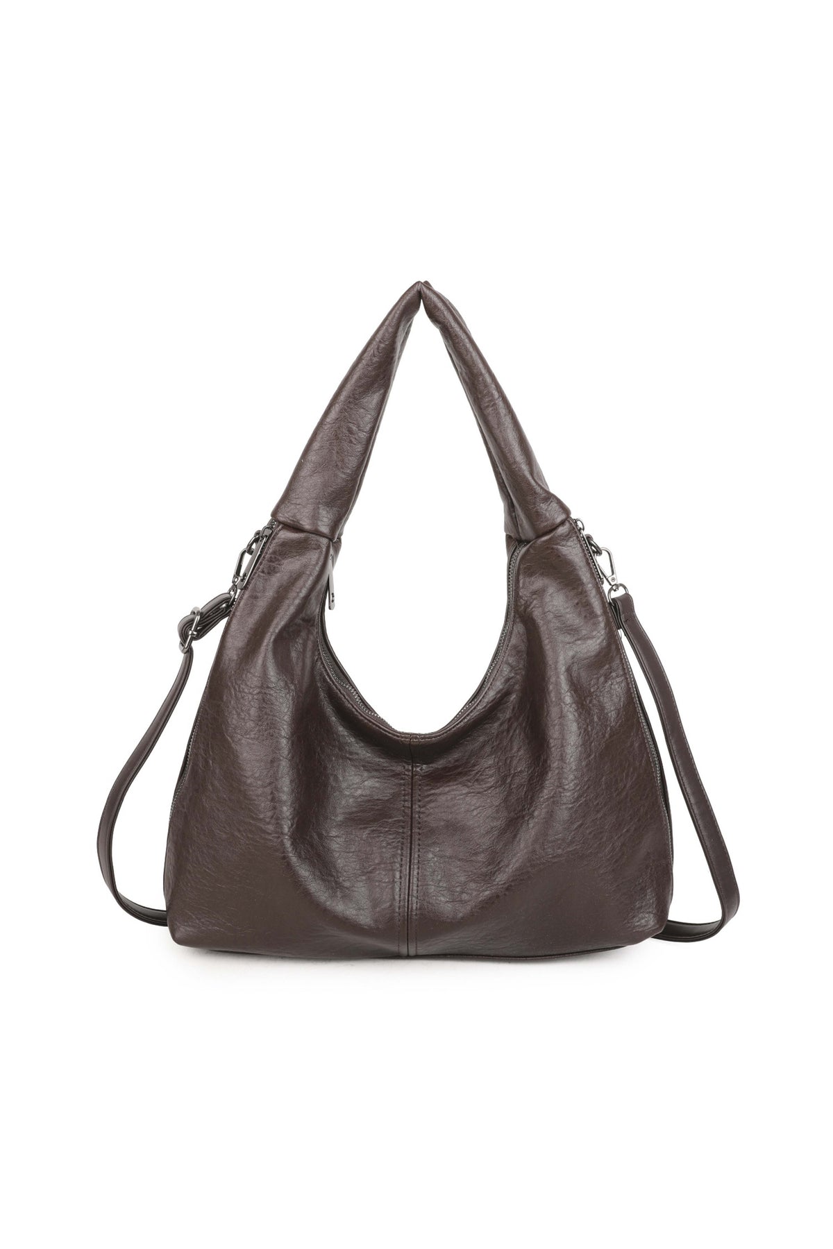 Women’s Classic Soft Hobo Shoulder Bag with Detachable Crossbody Strap