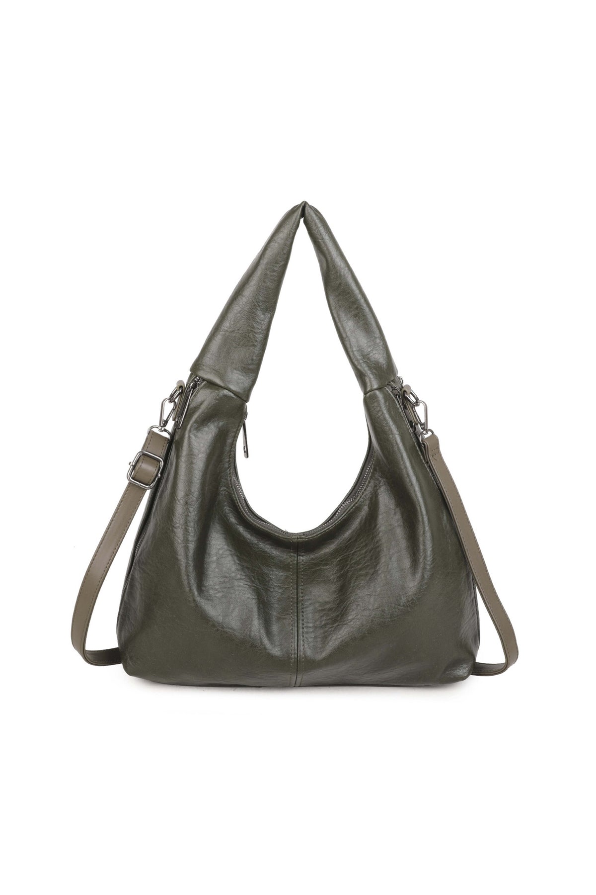 Women’s Classic Soft Hobo Shoulder Bag with Detachable Crossbody Strap