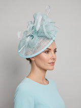 Statement Disc Fascinator with Petunia Flower and Feather Trim