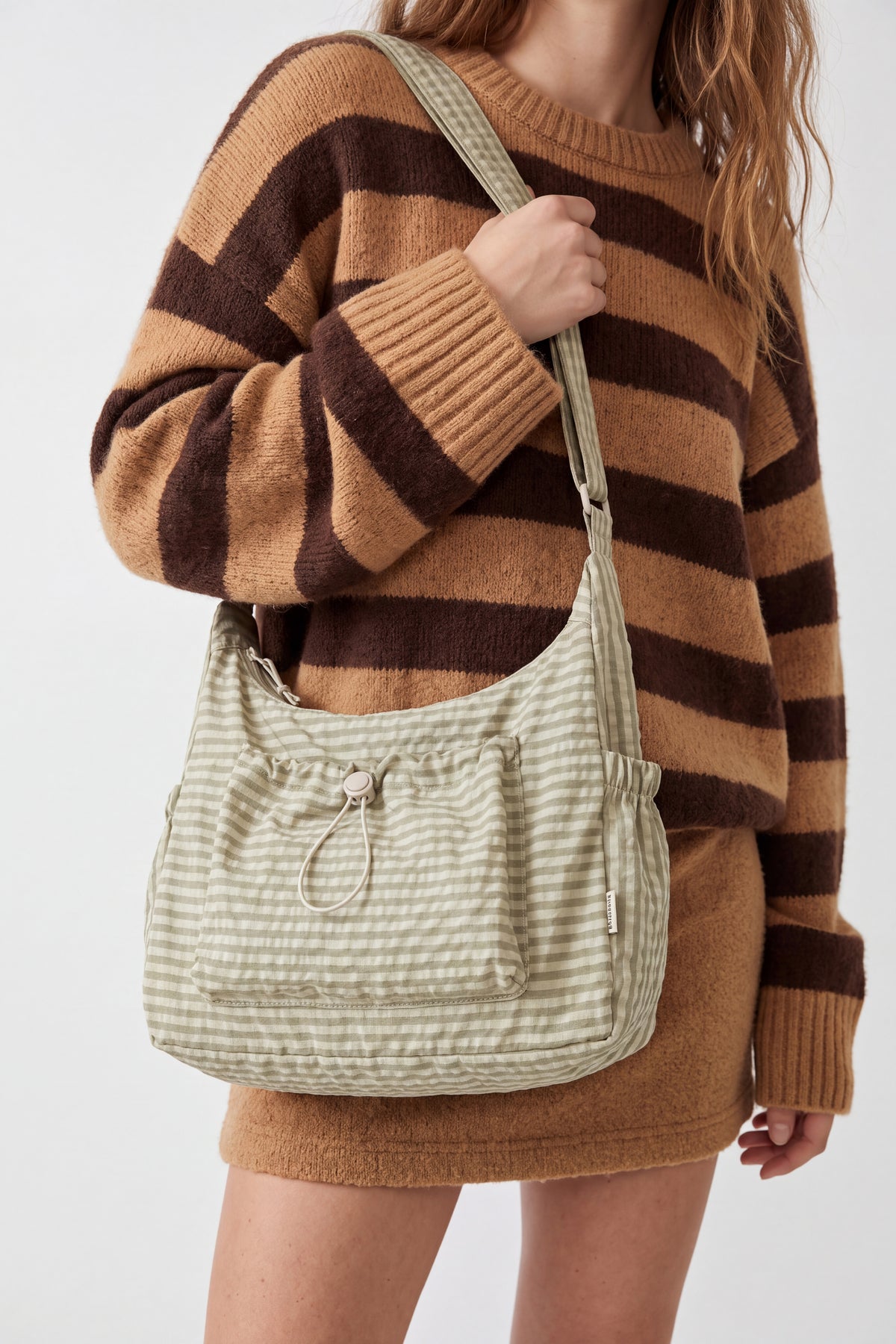 Women’s Checked Casual Shoulder Bag with Adjustable Strap