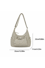 Women’s Checked Casual Shoulder Bag with Adjustable Strap