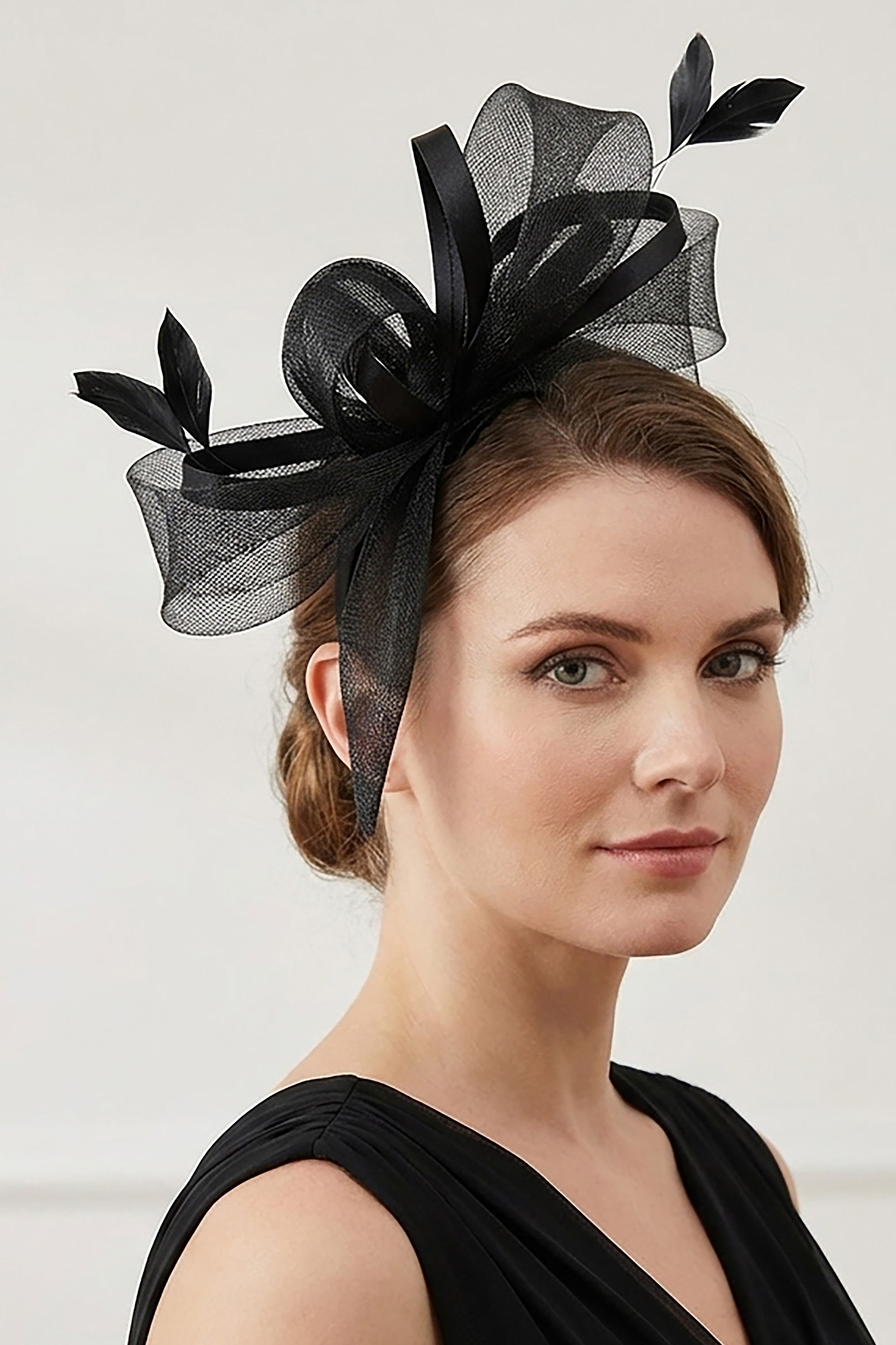 Structured Mesh Bow Fascinator Headband Maroon