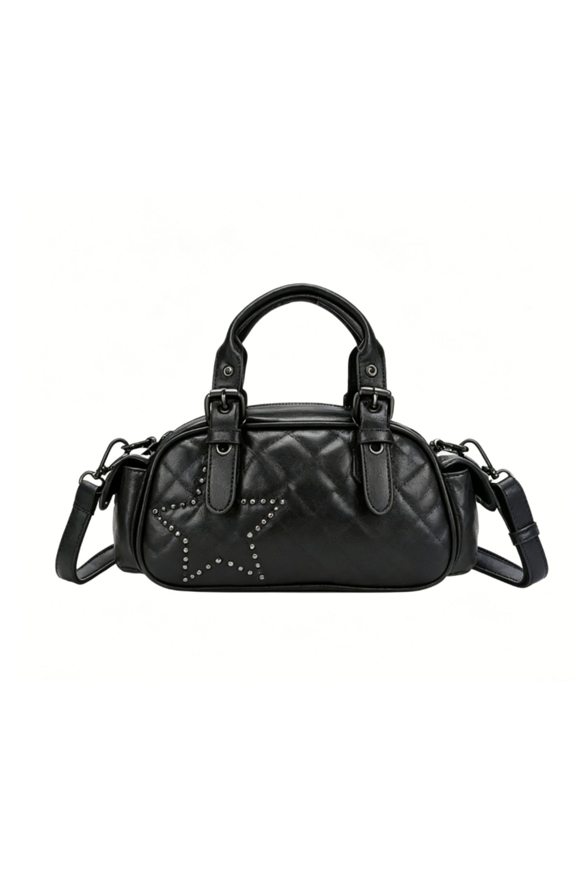 Women’s Quilted Star Stud Mini Handbag with Crossbody Strap